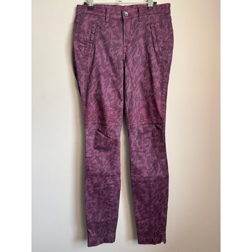 Calvin Klein Jeans Purple Camo Moto Skinny Pants 6/32 Edgy Streetwear Gorpcore